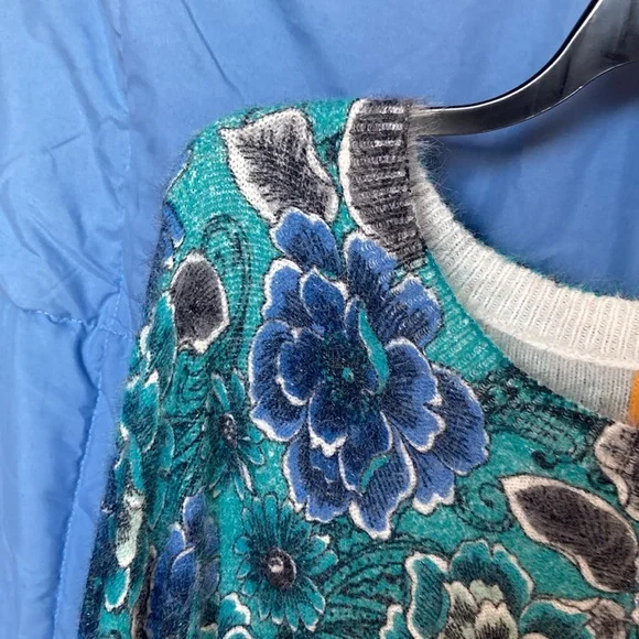 Relisted Ruby Rd sweater floral print ombré fuzzy pullover boho casual office 2X - Picture 5 of 17